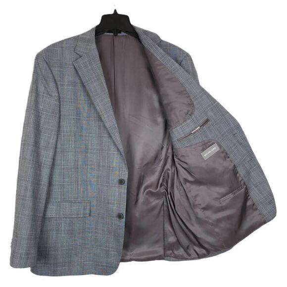 Michael Kors Men's Modern-Fit Stretch Sport Coat Grey Plaid 38R NWT - Picture 2 of 4